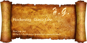 Hodossy Gusztáv névjegykártya